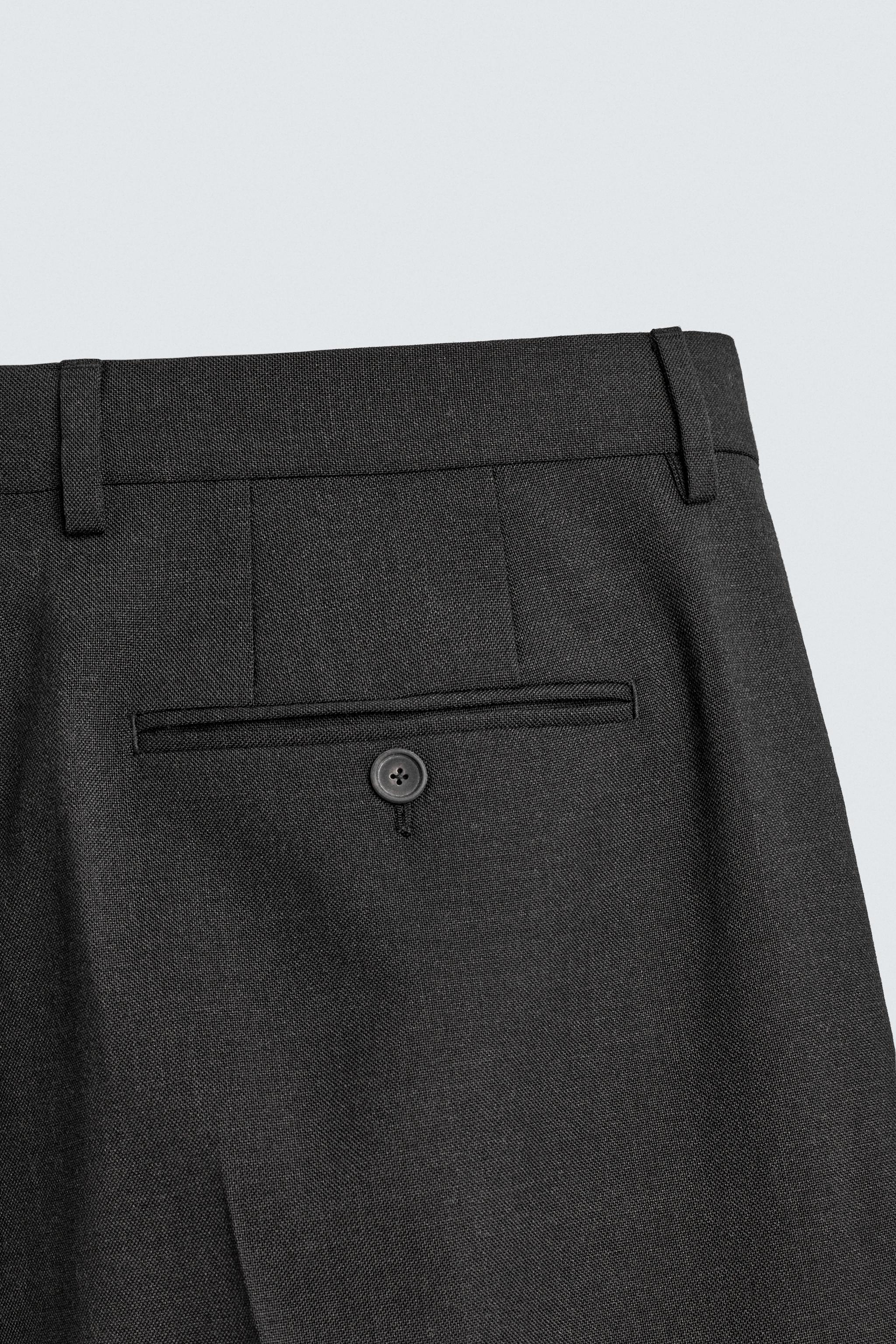 100% WOOL REGULAR FIT SUIT PANTS